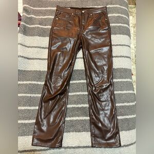 GAP Chocolate Faux Leather Pants